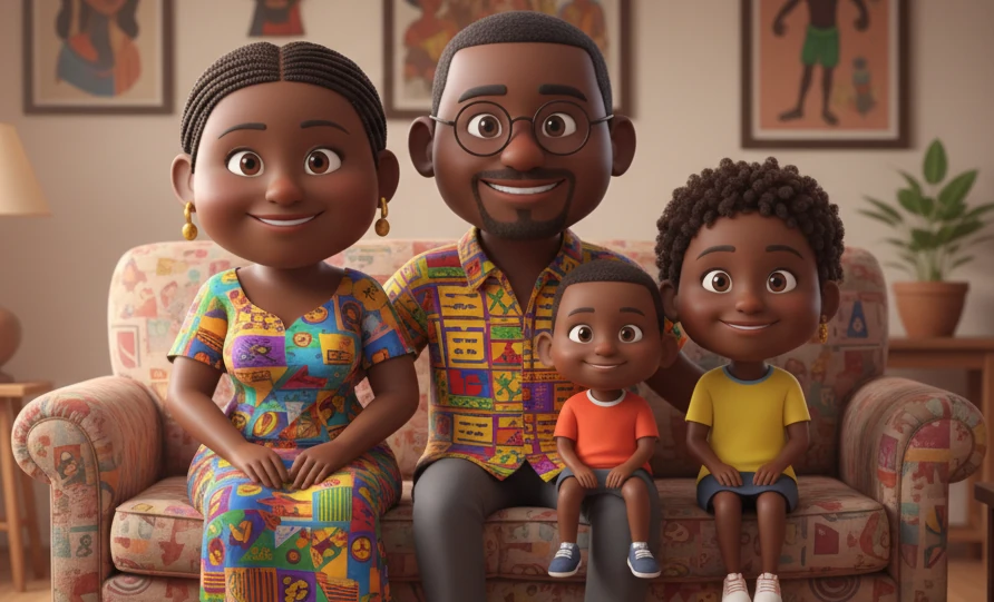 The Comparewells family on their sofa.